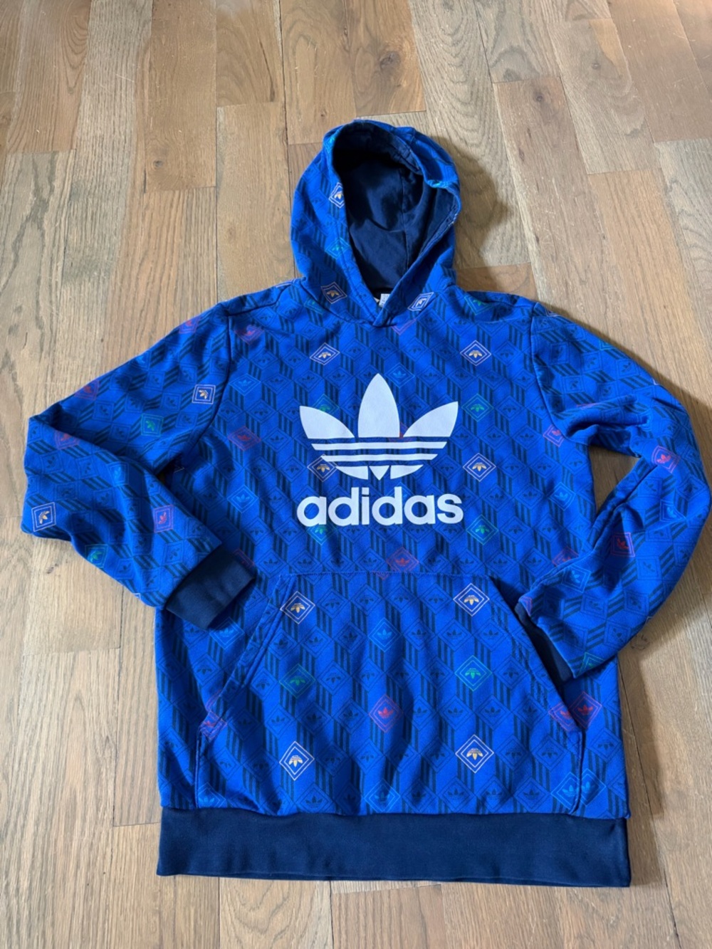Adidas Originals Blue Pullover Hoodie Sweatshirt Youth XL 14 16